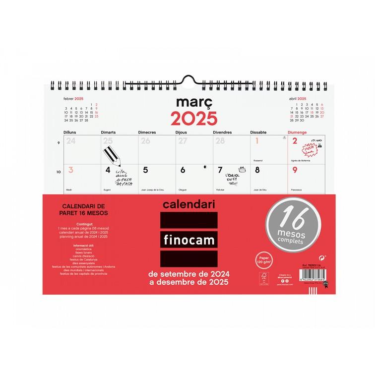 CALENDARI DE PARET NEUTRE L 16 MESOS 24-25 | 8422952375685 | FINOCAM | Llibreria Online de Banyoles | Comprar llibres en català i castellà online