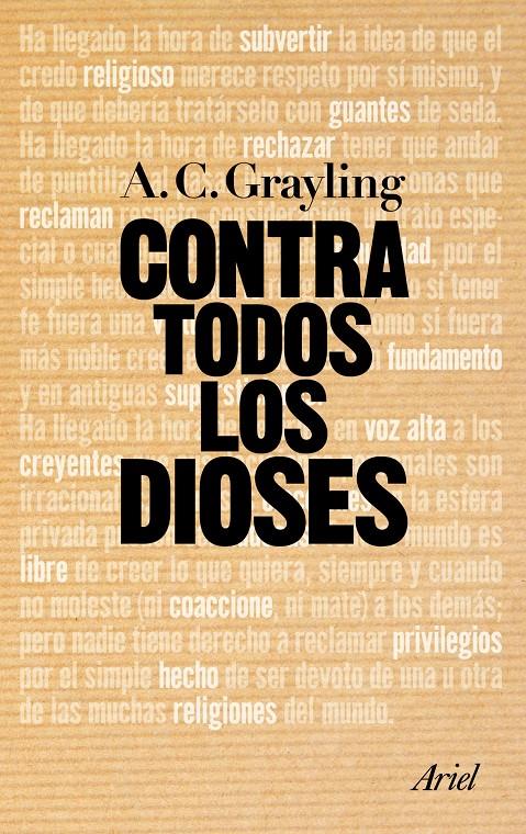 CONTRA TODOS LOS DIOSES | 9788434469822 | GRAYLING, ANTHONY C. | Llibreria L'Altell - Llibreria Online de Banyoles | Comprar llibres en català i castellà online - Llibreria de Girona