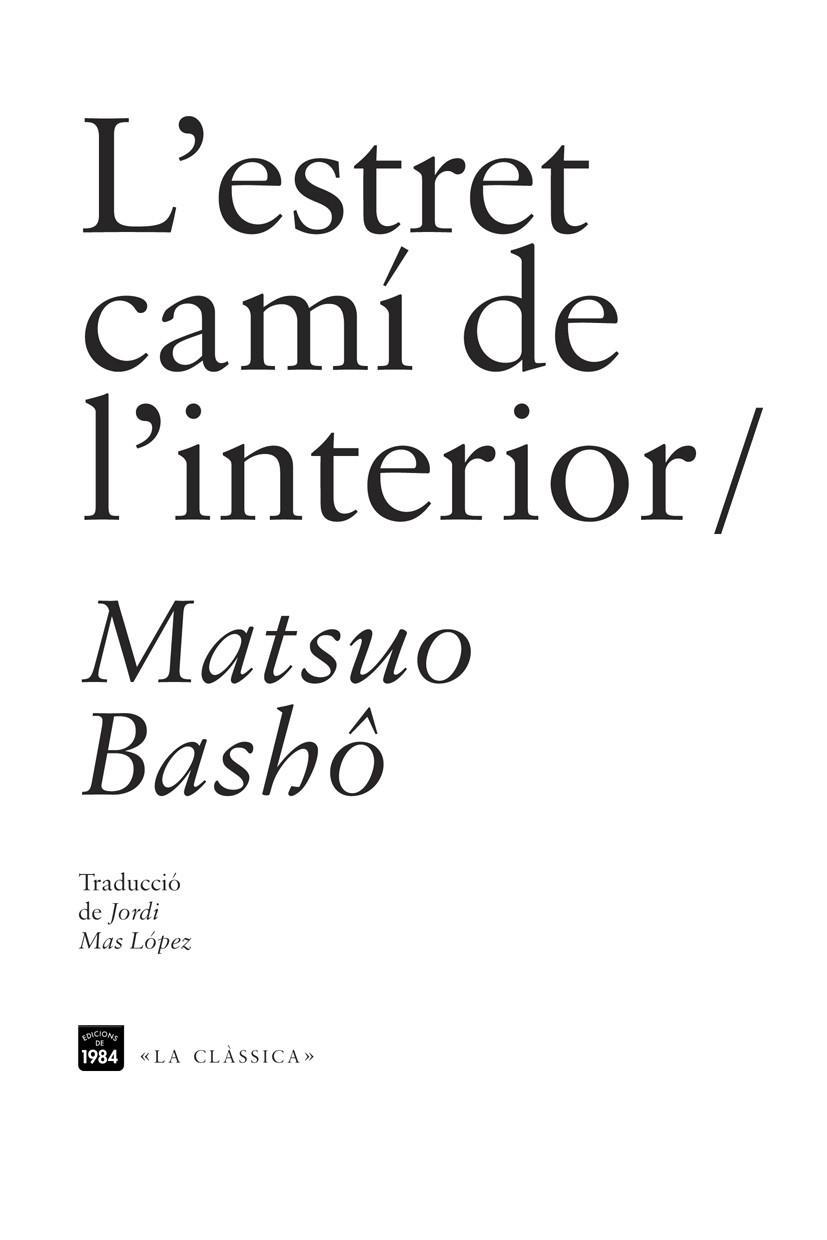 ESTRET CAMÍ DE L'INTERIOR, L' | 9788492440955 | BASHÔ, MATSUO  | Llibreria Online de Banyoles | Comprar llibres en català i castellà online