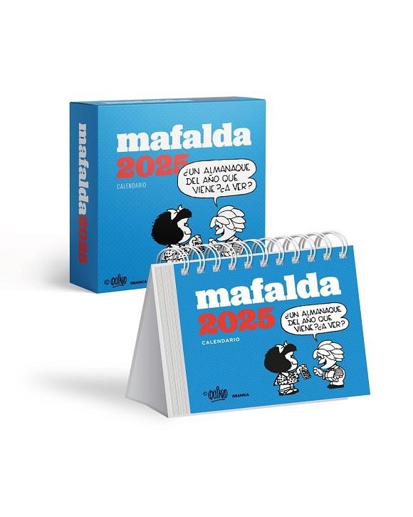 CALENDARI 2025 MAFALDA ESCRIPTORI TURQUESA AMB CAIXA | 9786316544605 | QUINO | Llibreria Online de Banyoles | Comprar llibres en català i castellà online