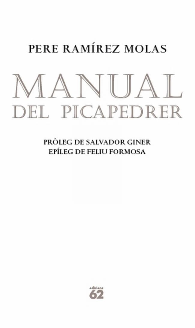 MANUAL DEL PICAPEDRER | 9788429768732 | RAMÍREZ, PEDRO | Llibreria Online de Banyoles | Comprar llibres en català i castellà online