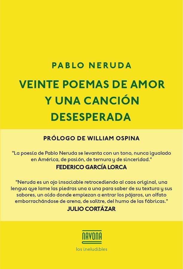 VEINTE POEMAS DE AMOR Y UNA CANCIÓN DESESPERADA | 9788416259595 | Llibreria Online de Banyoles | Comprar llibres en català i castellà online