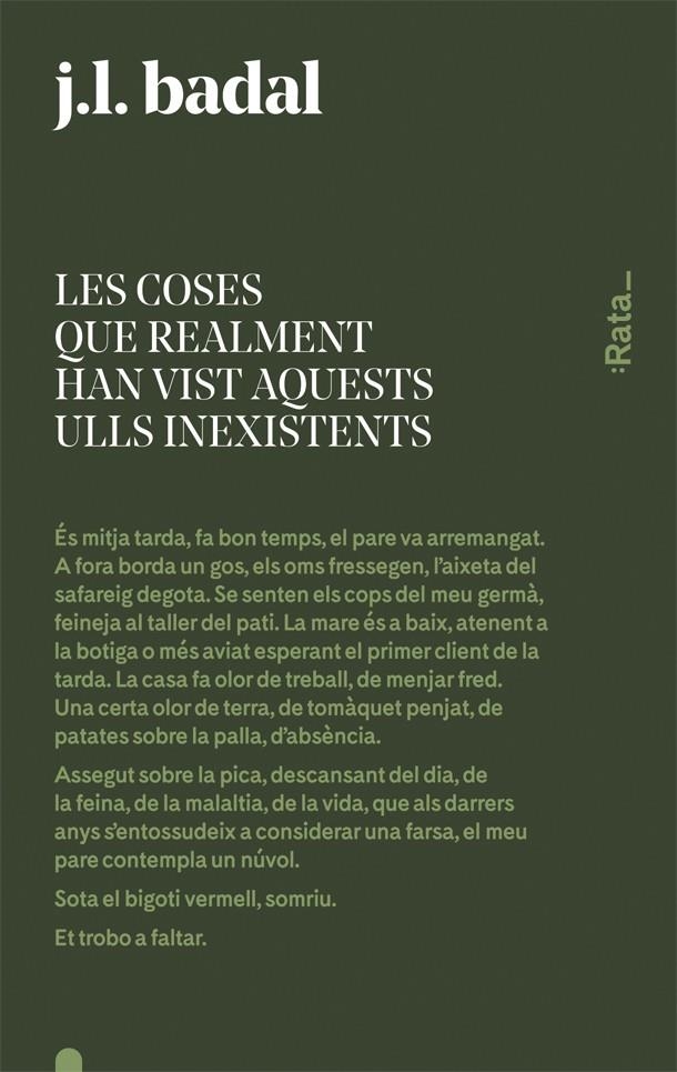 COSES QUE REALMENT HAN VIST AQUESTS ULLS INEXISTENTS, LES | 9788416738144 | BADAL, JOSEP LLUÍS | Llibreria Online de Banyoles | Comprar llibres en català i castellà online