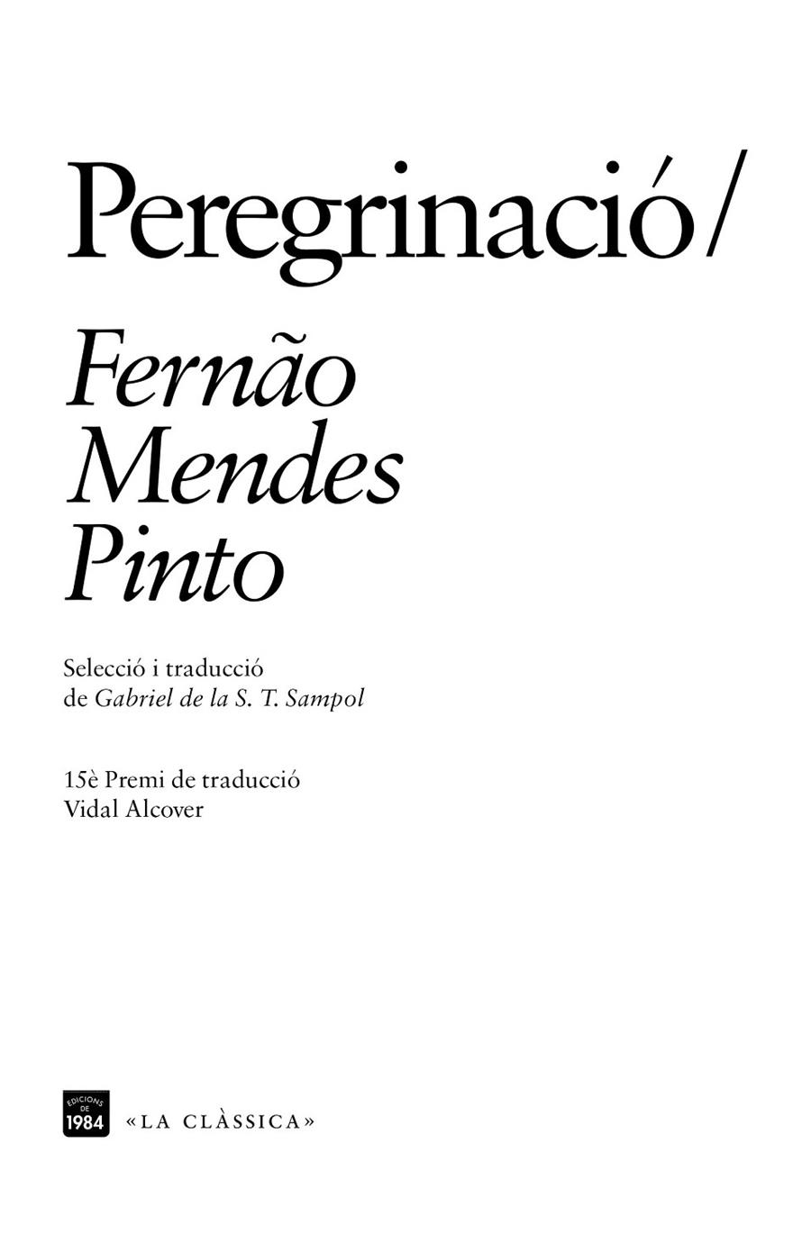 PEREGRINACIÓ | 9788416987221 | PINTO, FERNÃO MENDES | Llibreria Online de Banyoles | Comprar llibres en català i castellà online