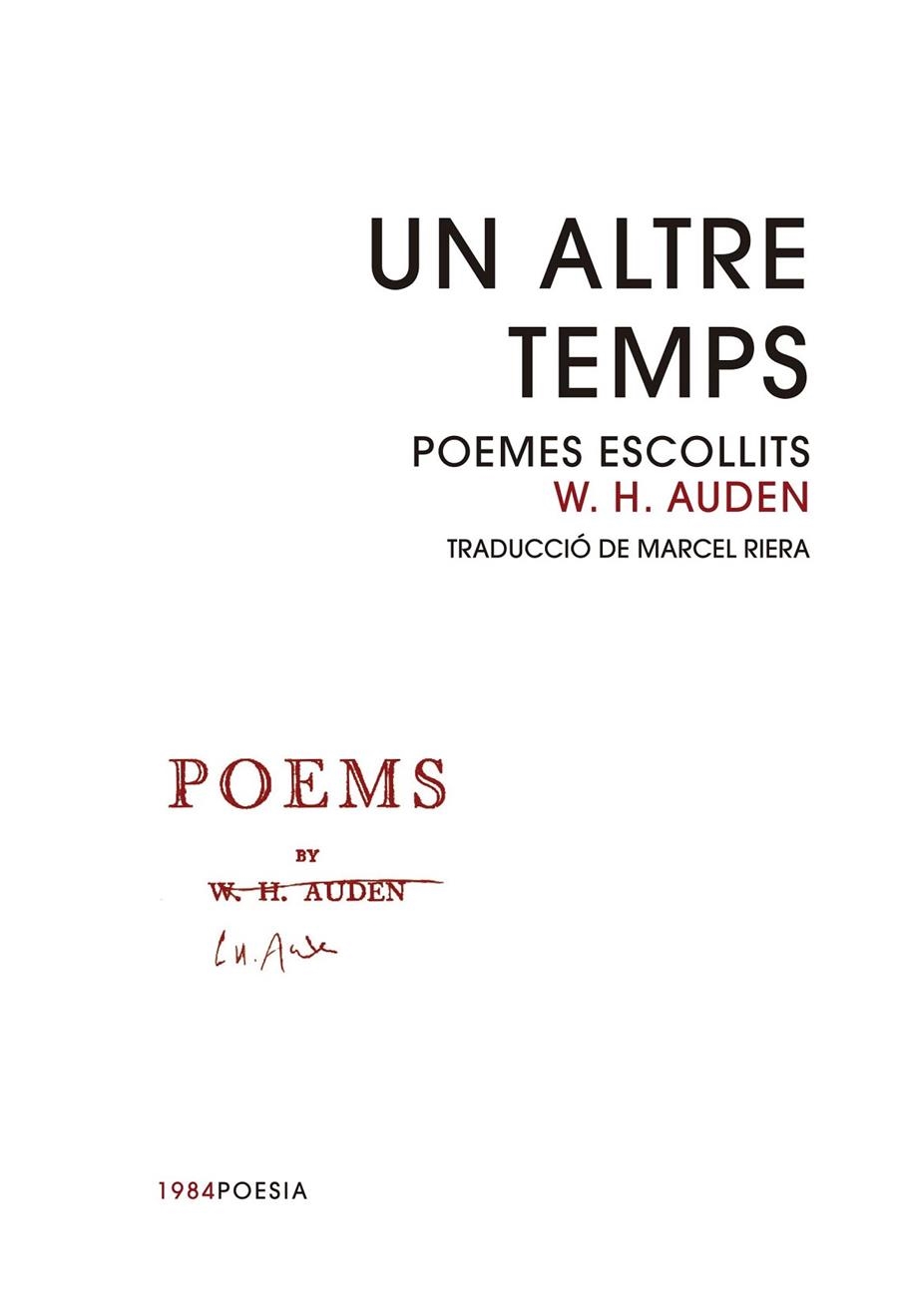 ALTRE TEMPS, UN | 9788416987344 | AUDEN, WYSTAN HUGH | Llibreria Online de Banyoles | Comprar llibres en català i castellà online