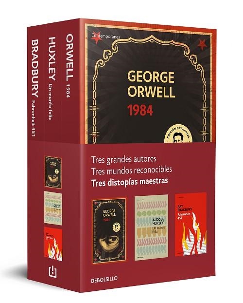 DISTOPÍAS MAESTRAS (PACK CON: 1984 DE ORWELL | UN MUNDO FELIZ DE HUXLEY | FAHREN | 9788466359542 | VARIOS AUTORES, | Llibreria Online de Banyoles | Comprar llibres en català i castellà online