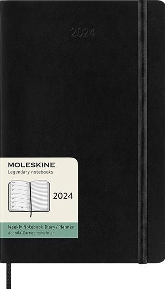 AGENDA 2024 SETMANAL  L NEGRA TAPA TOVA MOLESKINE | 8056598856668 | MOLESKINE | Llibreria Online de Banyoles | Comprar llibres en català i castellà online