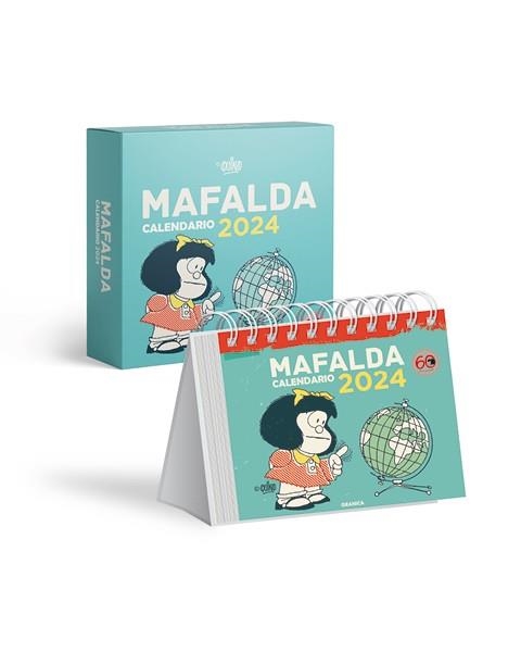 MAFALDA 2024, CALENDARIO ESCRITORIO TURQUESA CON CAJA | 9789878935676 | QUINO | Llibreria Online de Banyoles | Comprar llibres en català i castellà online