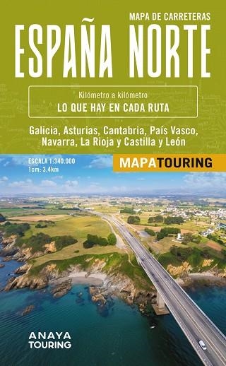 MAPA DE CARRETERAS DE ESPAÑA NORTE 1:340.000 -  (DESPLEGABLE) | 9788491587156 | ANAYA TOURING | Llibreria Online de Banyoles | Comprar llibres en català i castellà online