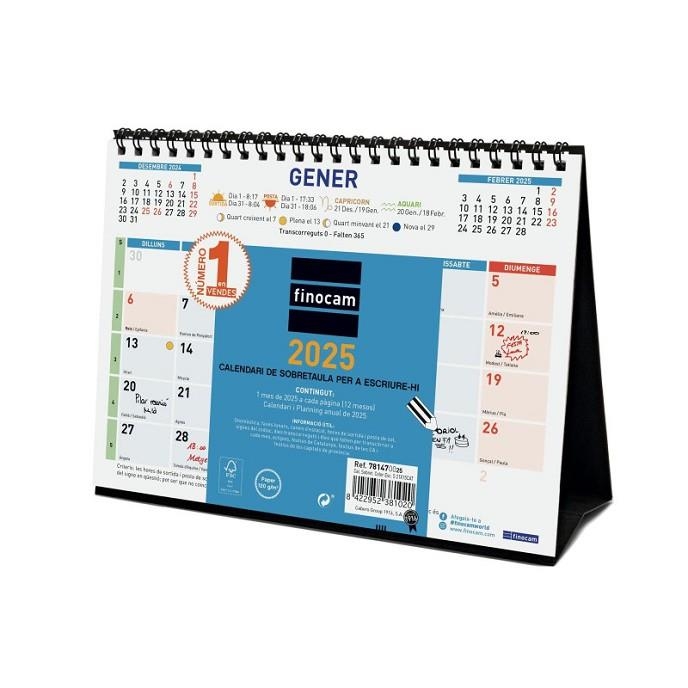 CALENDARI DE SOBRETAULA AMB COLOR NOMBRES ESCAPATS S 21X15 2025 | 8422952381020 | FINOCAM | Llibreria Online de Banyoles | Comprar llibres en català i castellà online