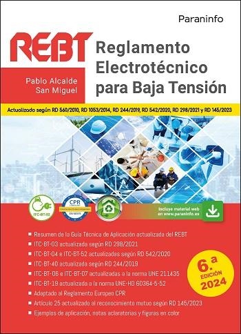 REGLAMENTO ELECTROTÉCNICO PARA BAJA TENSIÓN. REBT  6.ª EDICIÓN 2024 | 9788428367820 | ALCALDE SAN MIGUEL, PABLO | Llibreria Online de Banyoles | Comprar llibres en català i castellà online