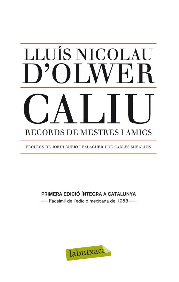 CALIU | 9788499305066 | NICOLAU, LLUÍS | Llibreria Online de Banyoles | Comprar llibres en català i castellà online